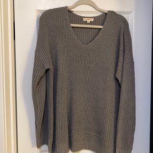 Gray V-Neck Sweater